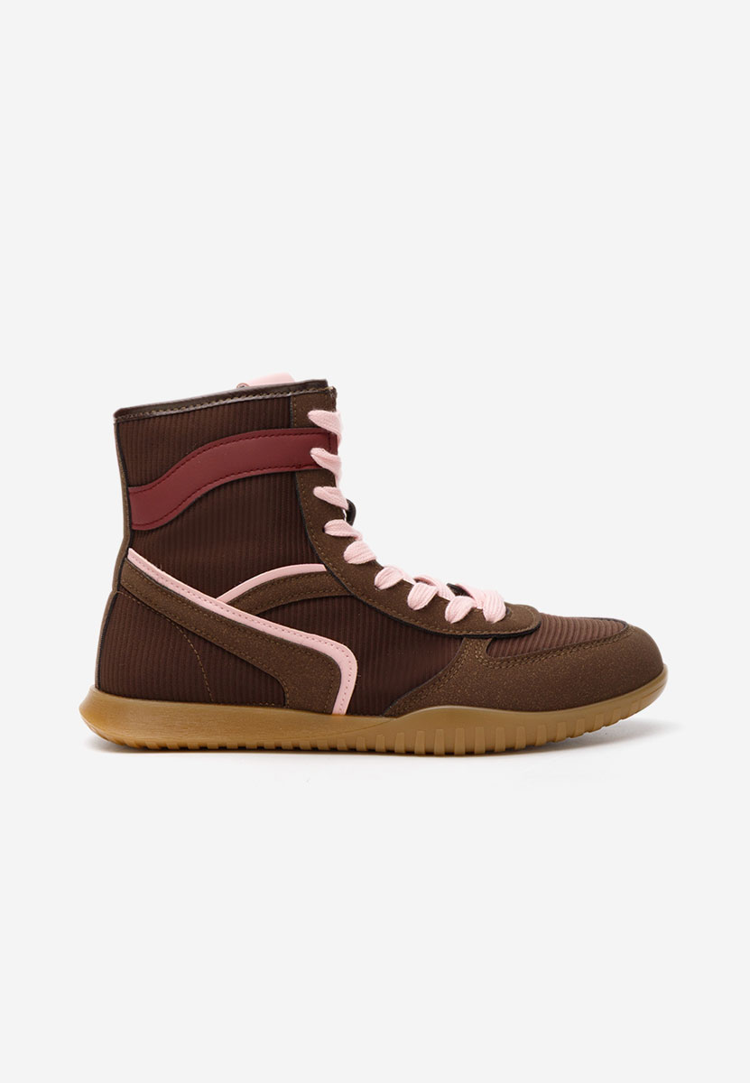 Γυναικεία sneakers αστραγάλο Daine καφε