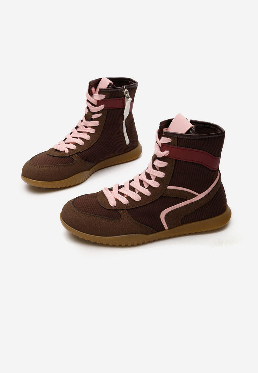 Γυναικεία sneakers αστραγάλο Daine καφε