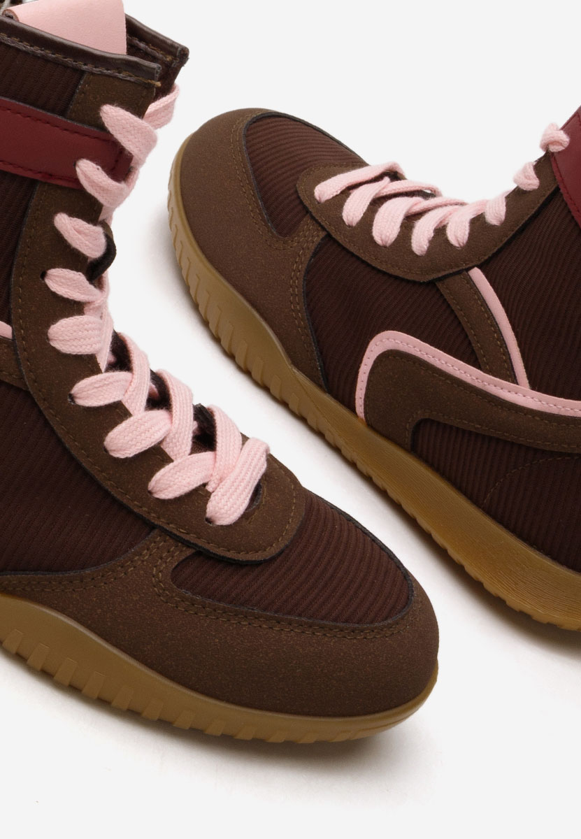 Γυναικεία sneakers αστραγάλο Daine καφε
