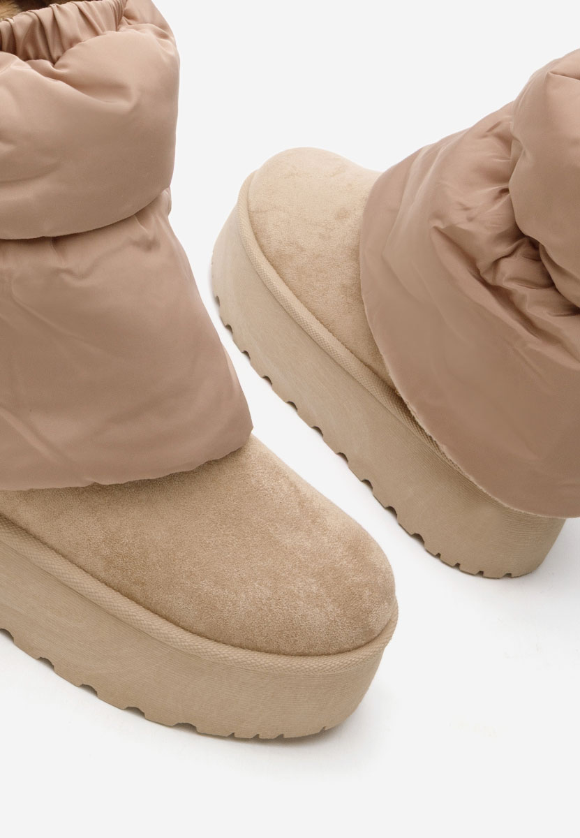 Μπότες τύπου UGG με πλατφόρμα Aydena χακι