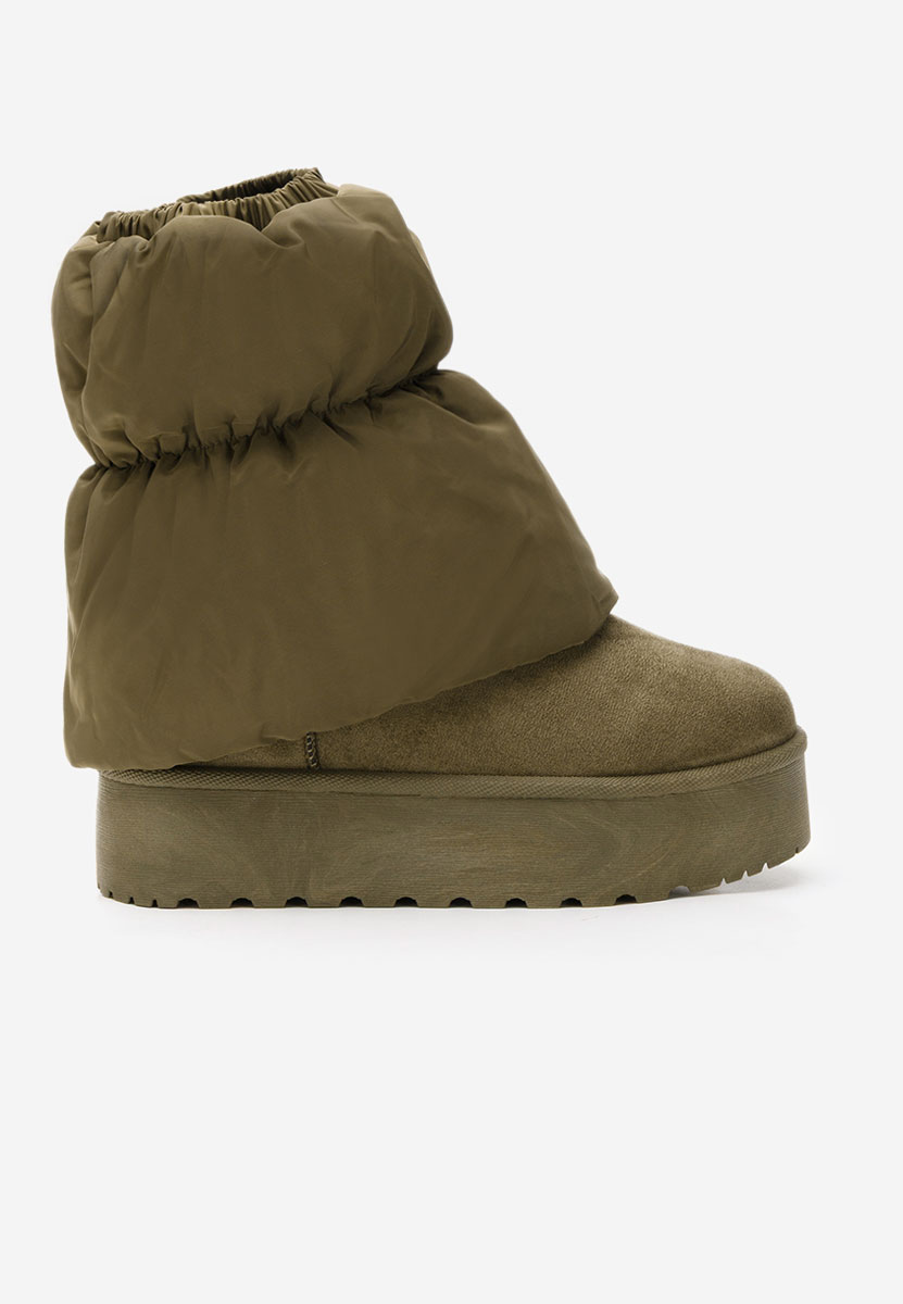Μπότες τύπου UGG με πλατφόρμα Aydena πρασινο