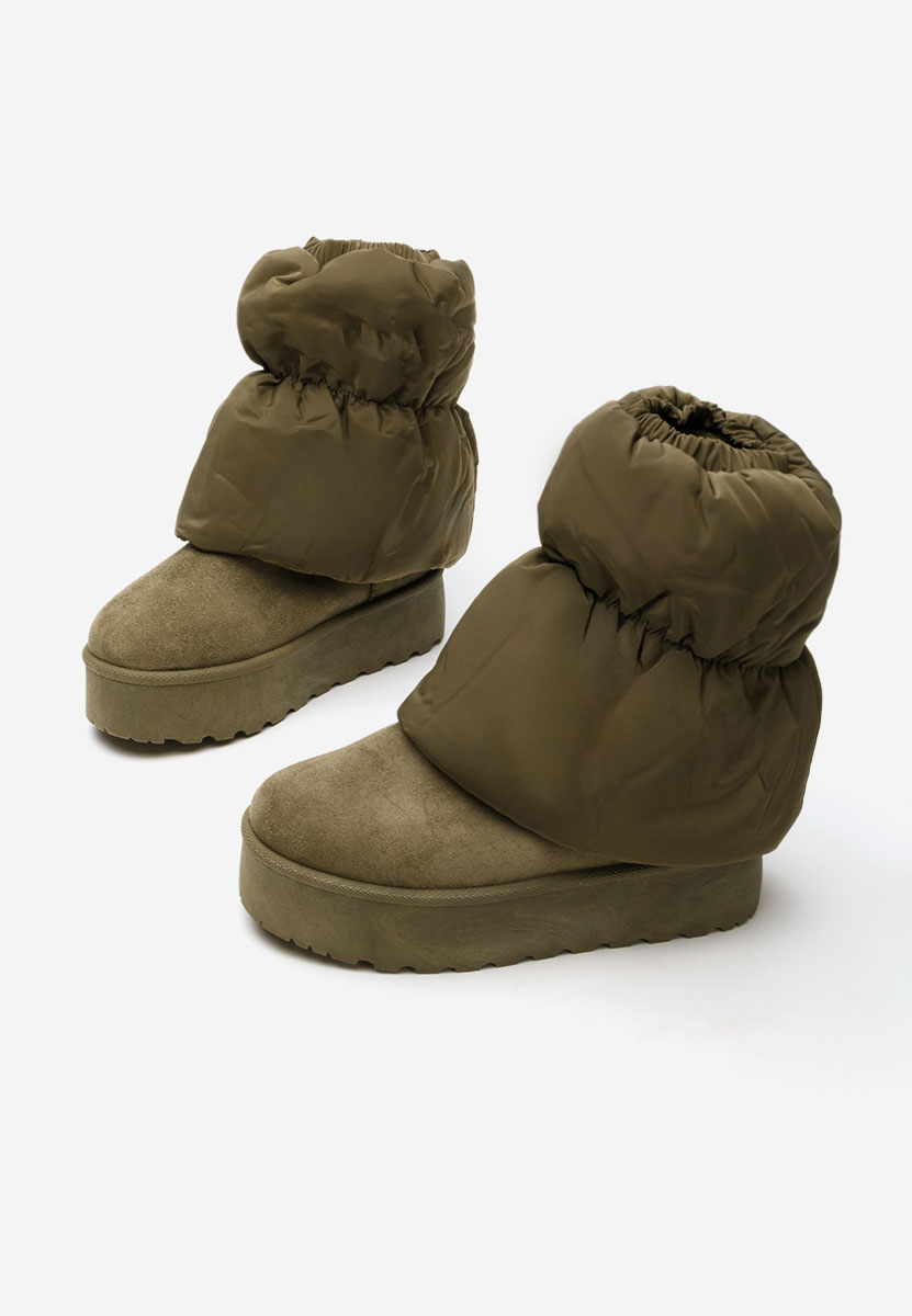 Μπότες τύπου UGG με πλατφόρμα Aydena πρασινο