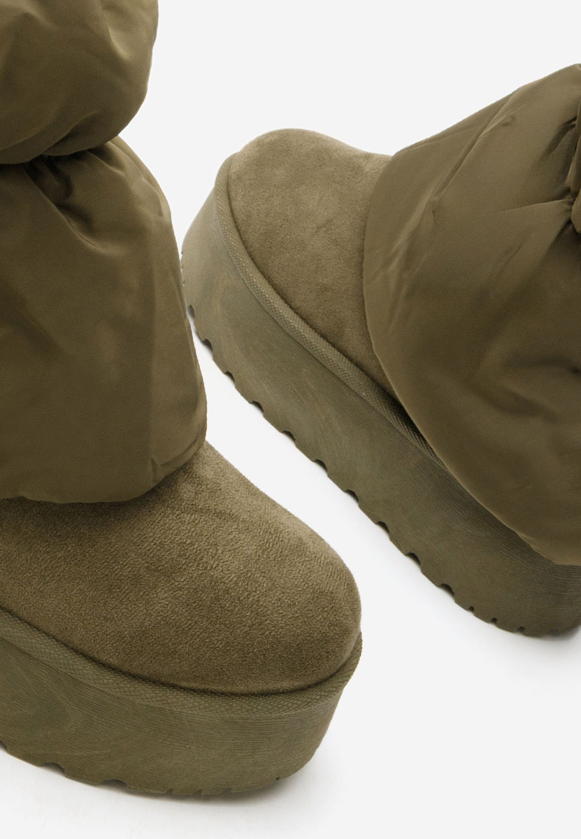 Μπότες τύπου UGG με πλατφόρμα Aydena πρασινο
