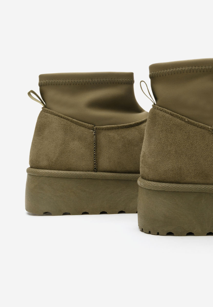 Μπότες τύπου UGG με πλατφόρμα Aydena πρασινο