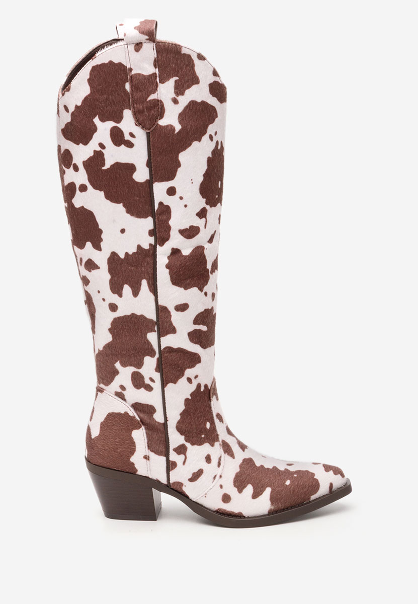 Μπότες με χοντρό τακούνι Ariah καφε