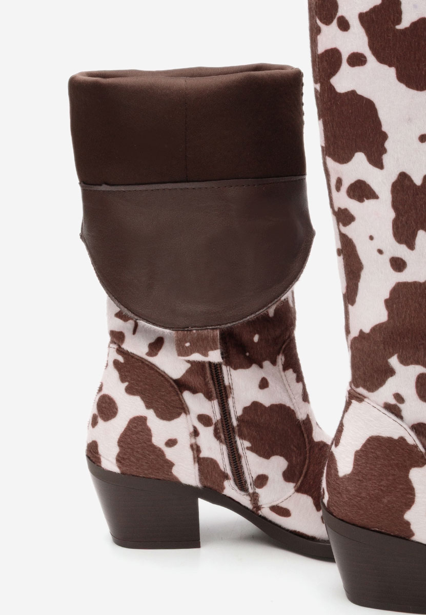 Μπότες με χοντρό τακούνι Ariah καφε