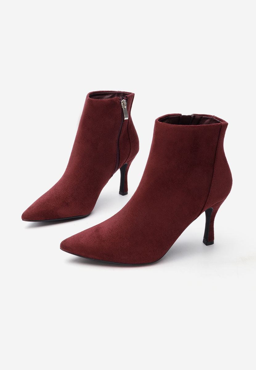 Μποτάκια με λεπτο τακουνι Jinna μπορντό