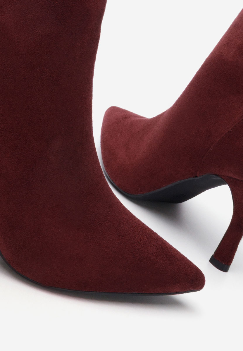 Μποτάκια με λεπτο τακουνι Jinna μπορντό