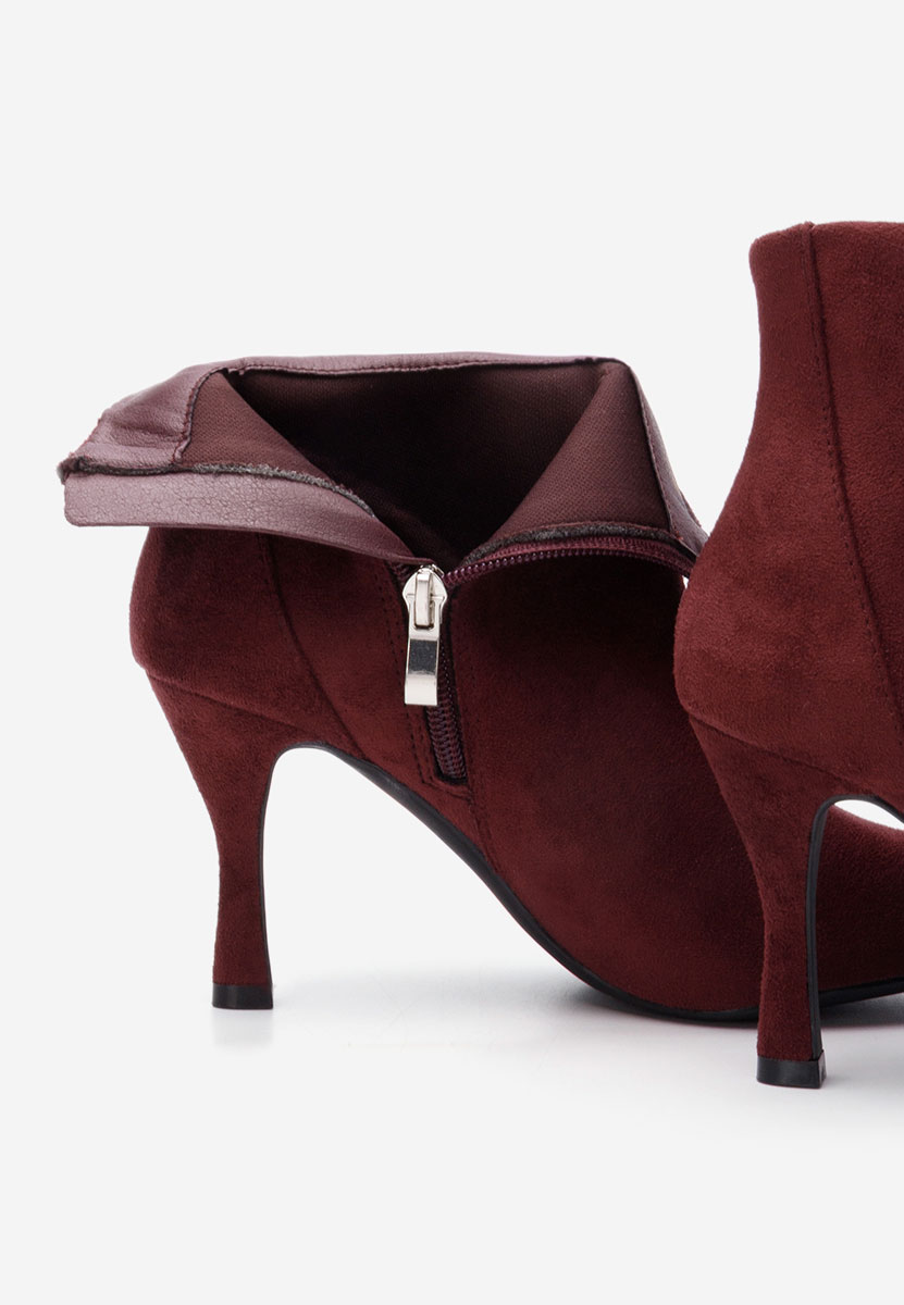Μποτάκια με λεπτο τακουνι Jinna μπορντό