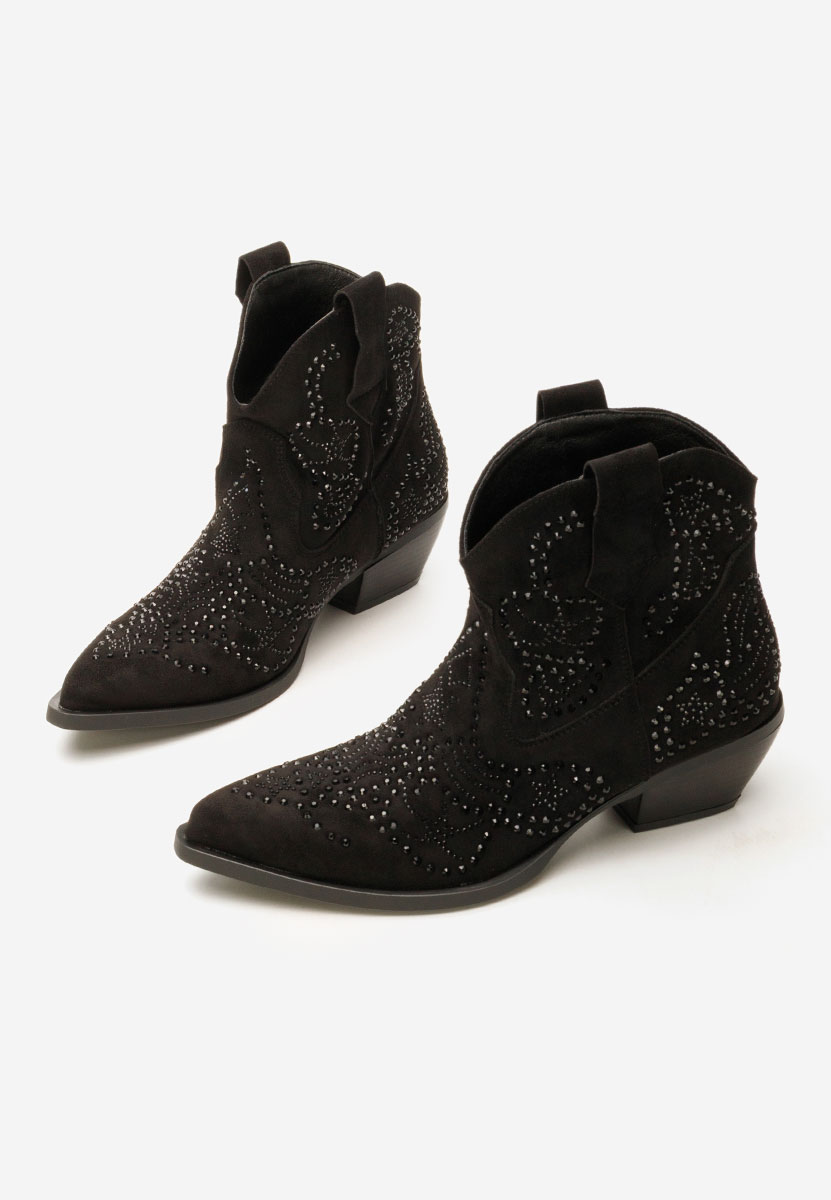 Γυναικεία Μποτάκια Cowboy Ninna Μαύρα