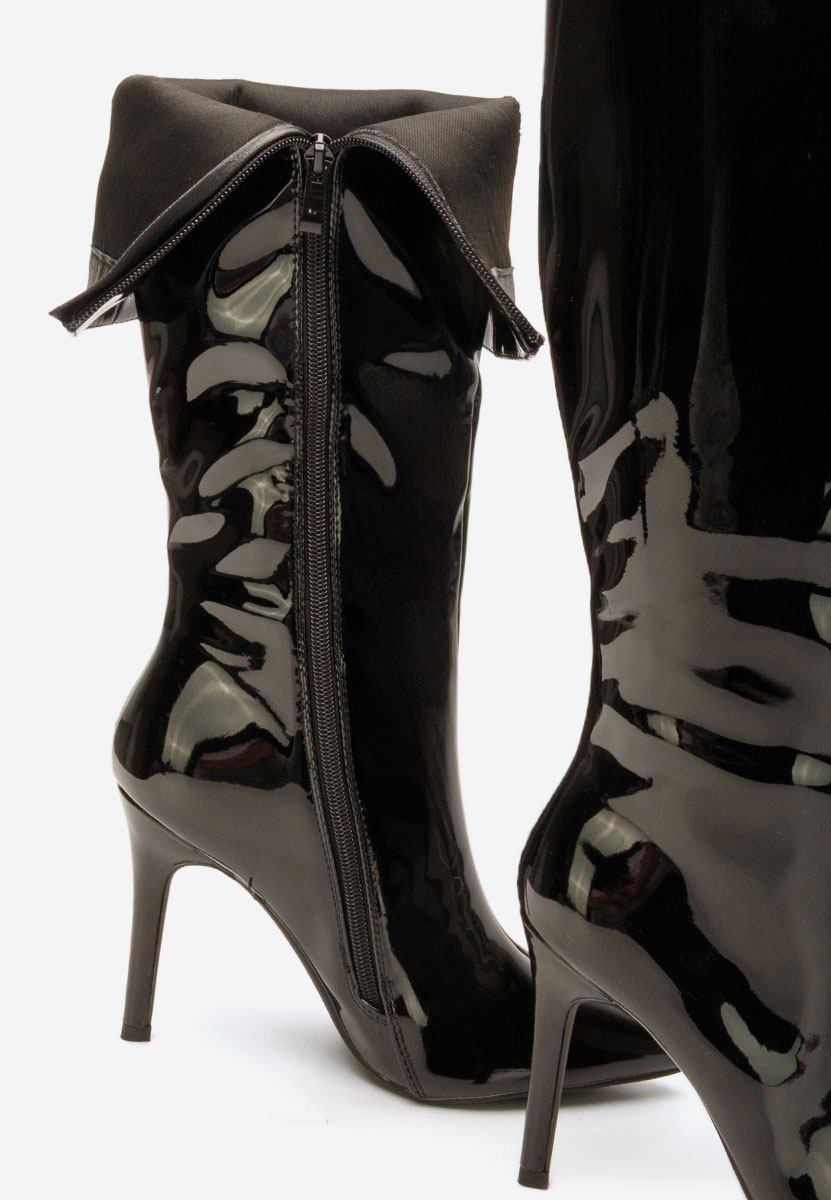 Μπότες με λεπτό τακούνι Kiva Μαύρα