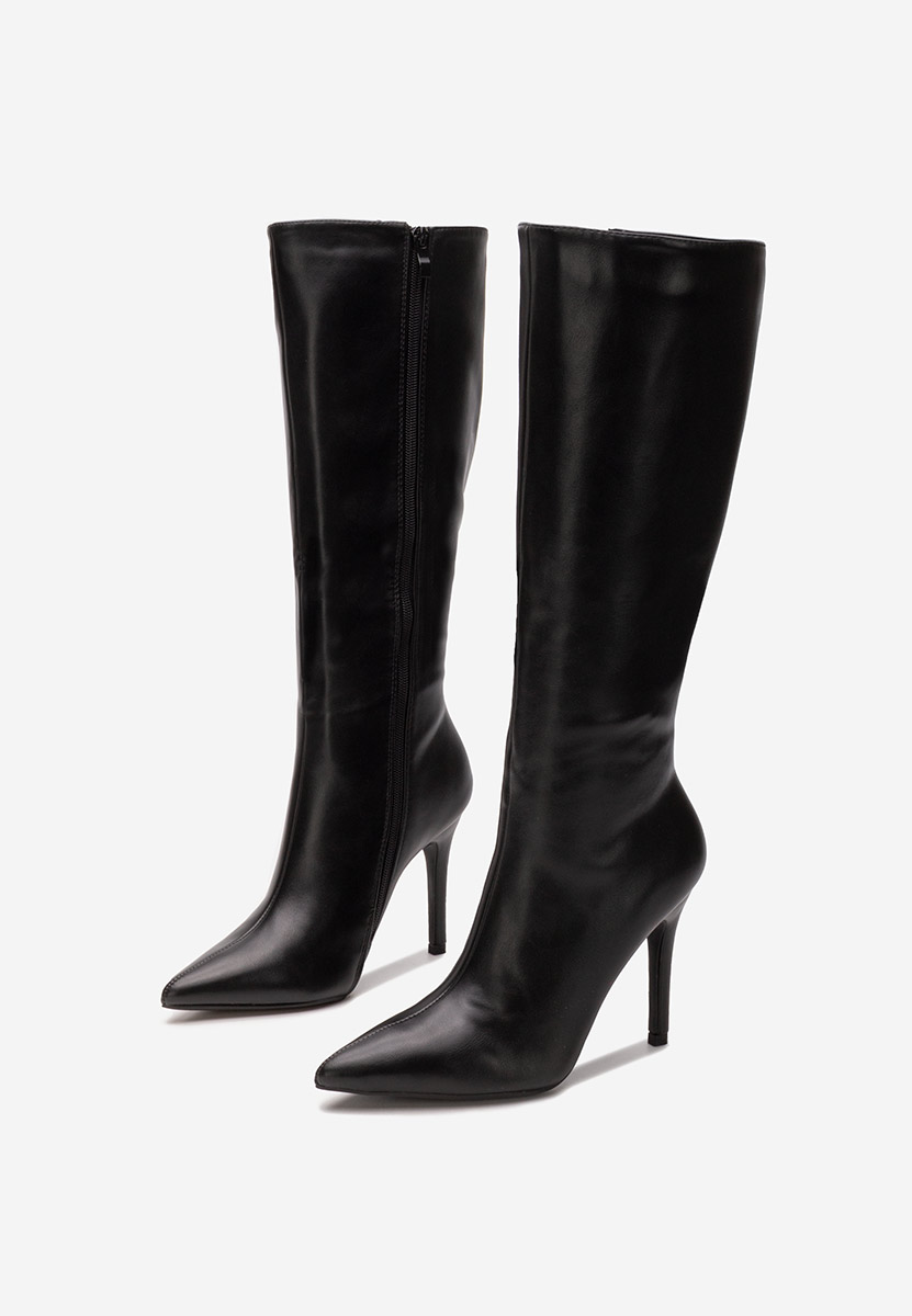 Μπότες με λεπτό τακούνι Kiva V2 Μαύρα