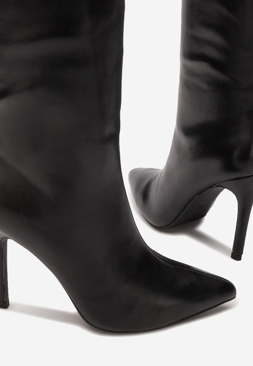 Μπότες με λεπτό τακούνι Kiva V2 Μαύρα
