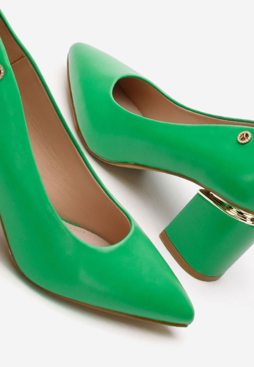 Γόβες με χοντρό τακούνι Nelia V4 πρασινο