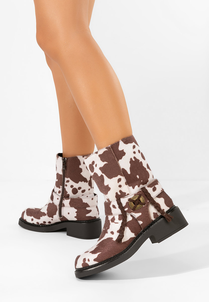 Γυναικεία μποτάκια Alasika animal print