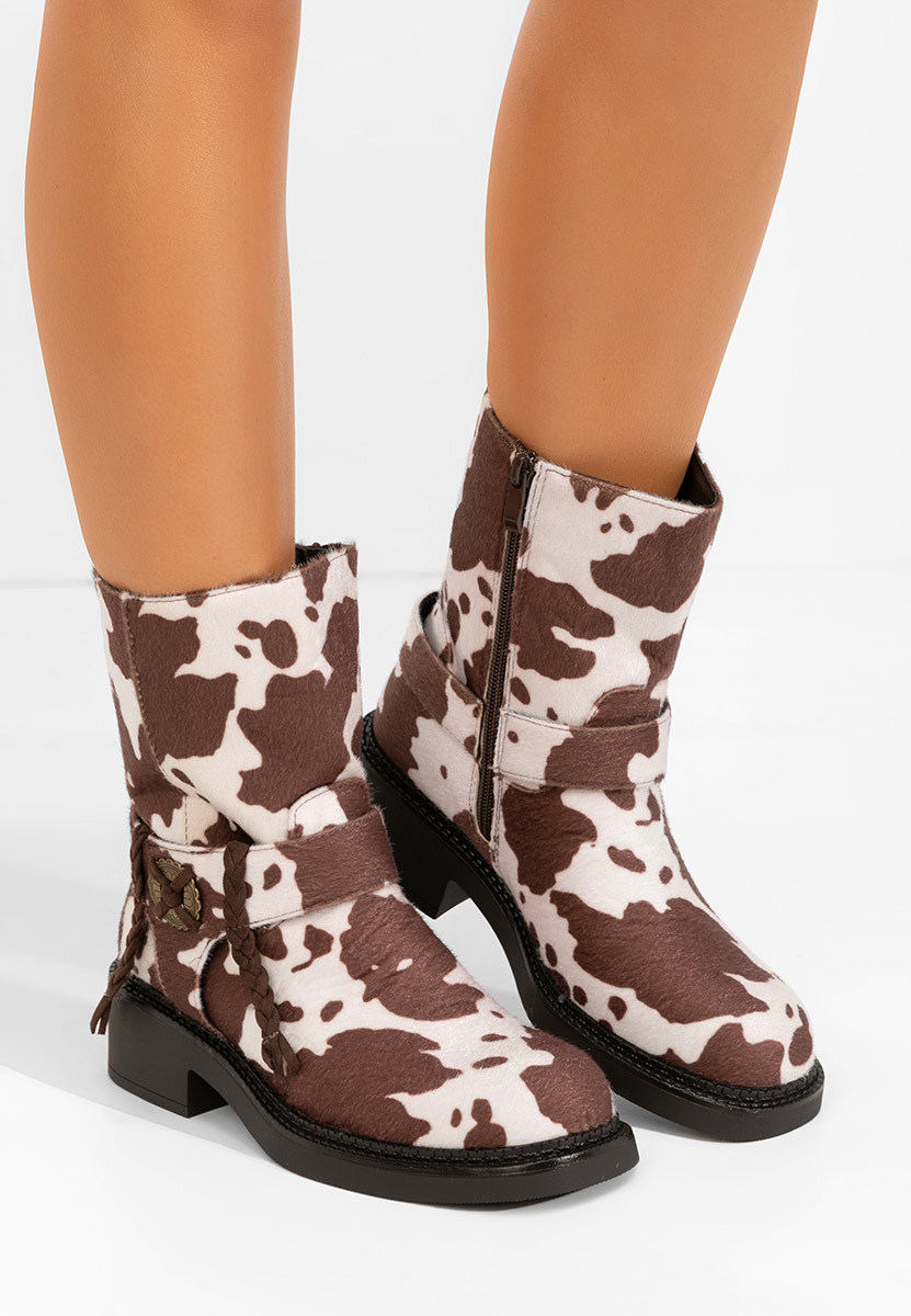 Γυναικεία μποτάκια Alasika animal print