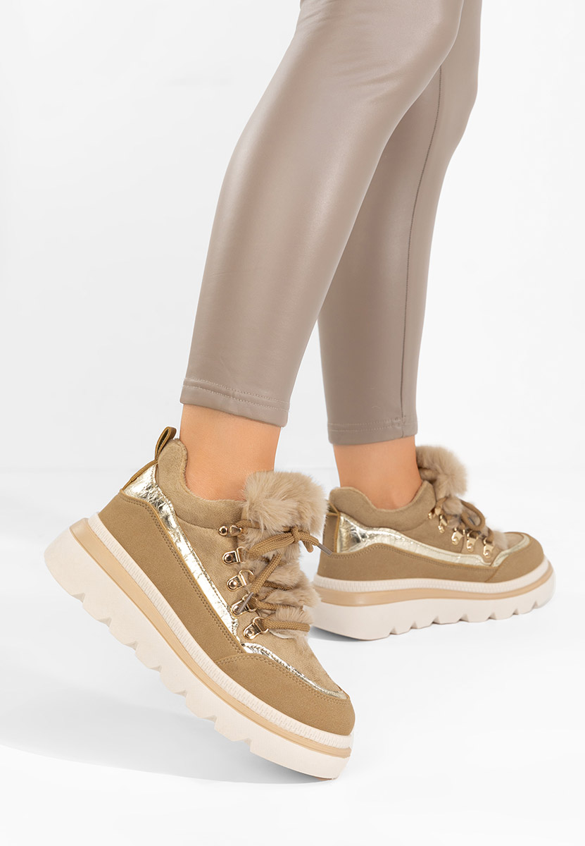 Χειμερινά sneakers γυναικεια Clavira χακι