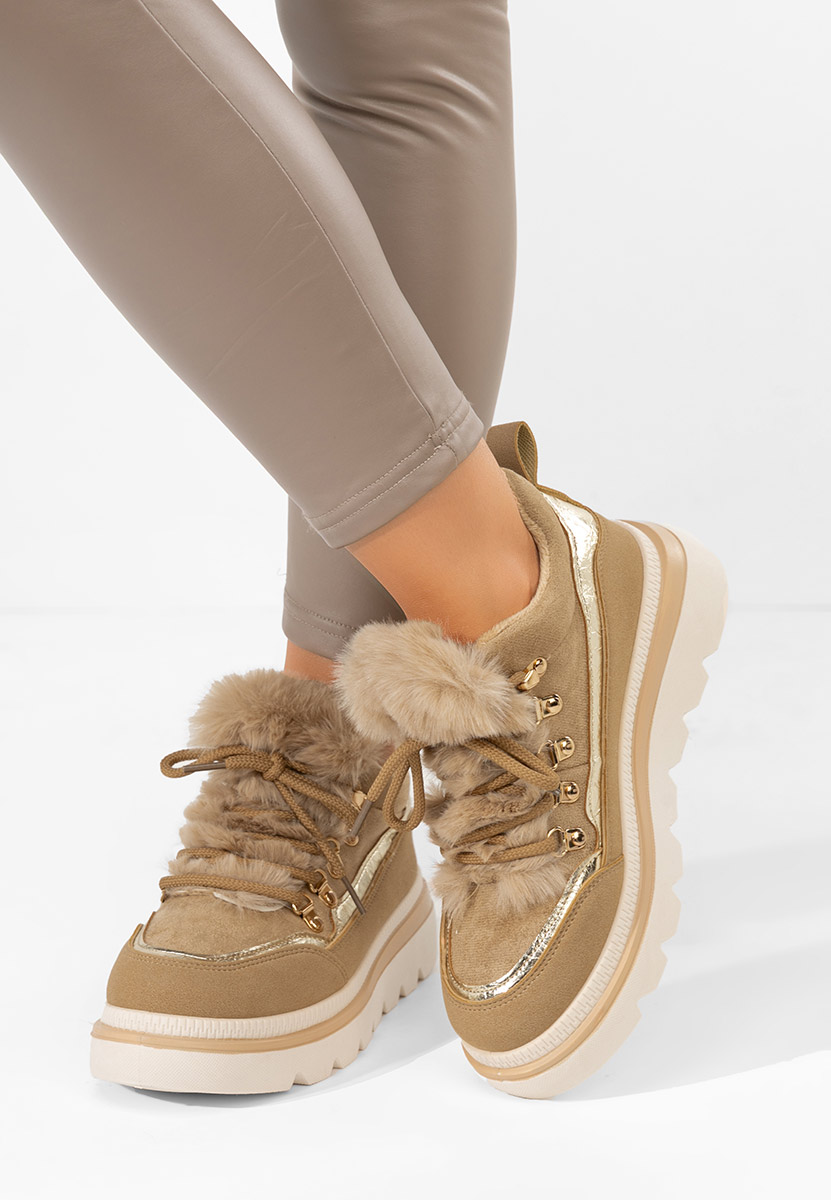 Χειμερινά sneakers γυναικεια Clavira χακι
