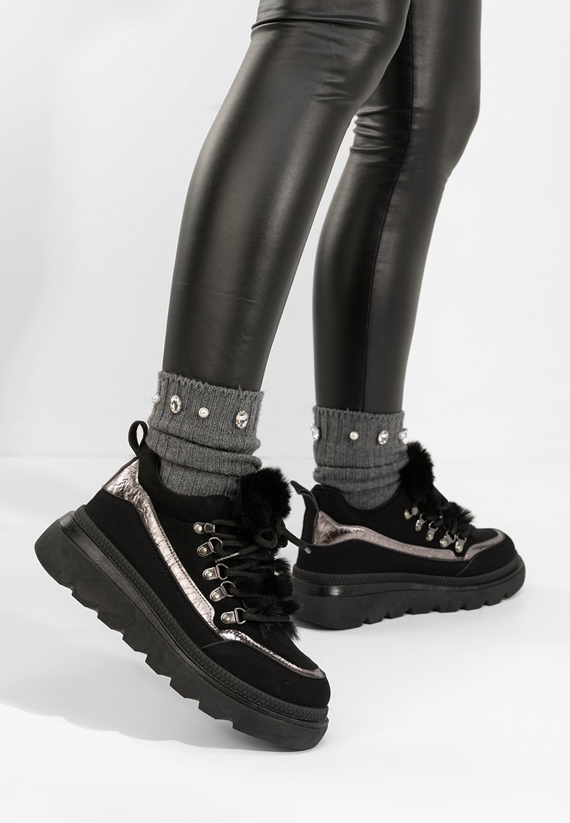 Χειμερινά sneakers γυναικεια Clavira μαύρα
