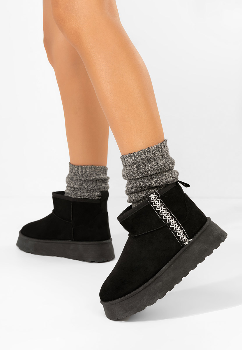 Mποτάκια πλατφόρμα Kristin Μαύρα