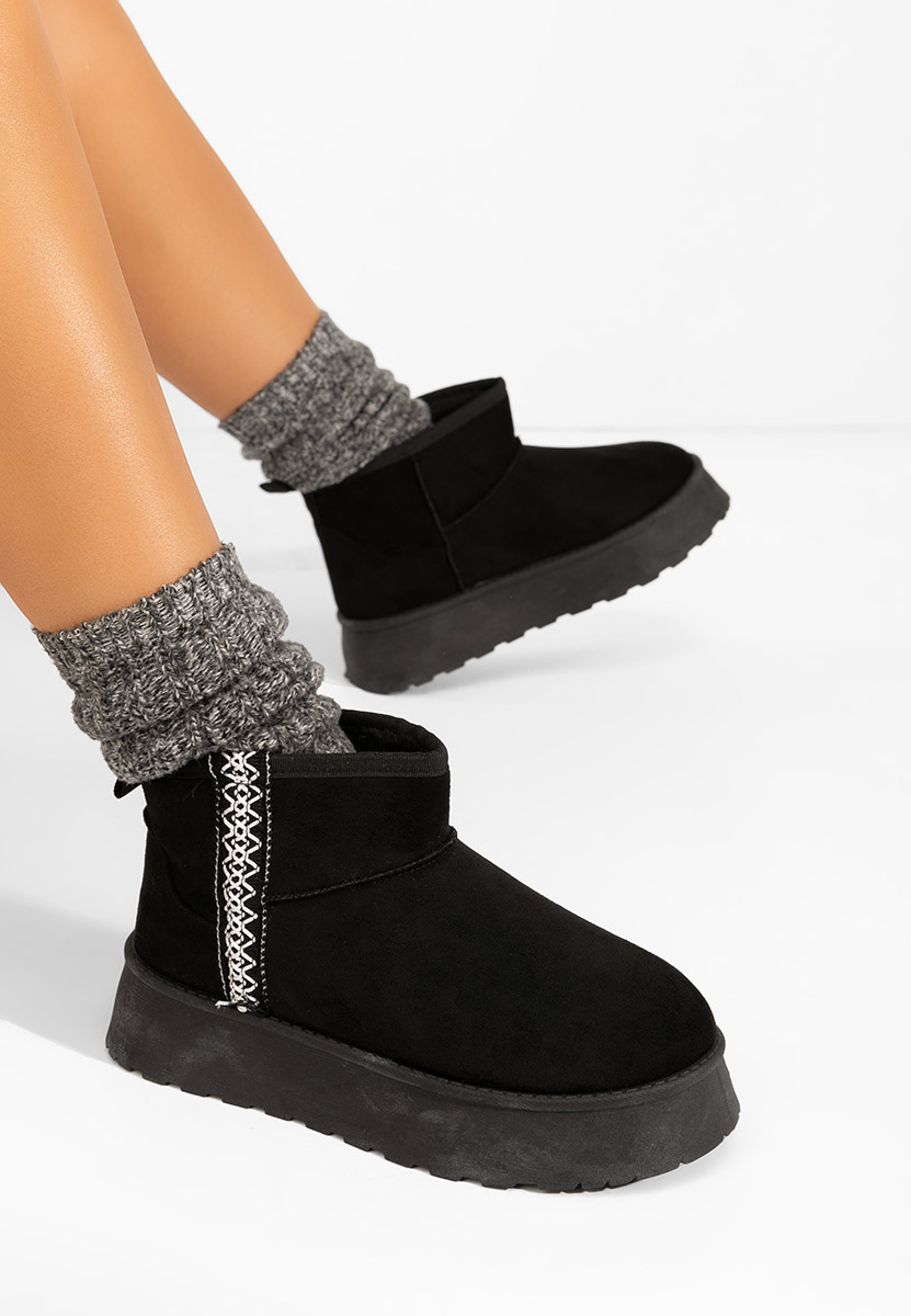 Mποτάκια πλατφόρμα Kristin Μαύρα