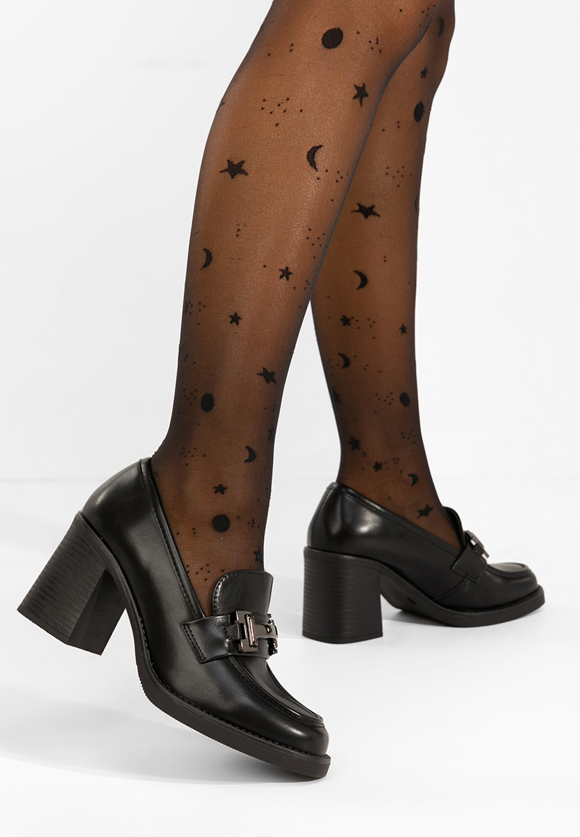 Loafers γυναικεια με τακουνι Sonarida μαύρα Loafers γυναικεια με τακουνι Sonarida μαύρα