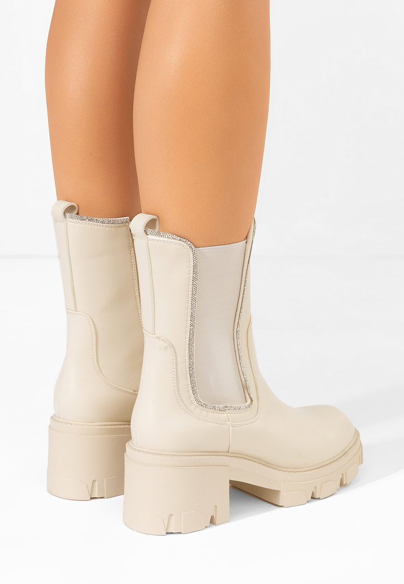 Γυναικεία Μποτάκια Justine μπεζ