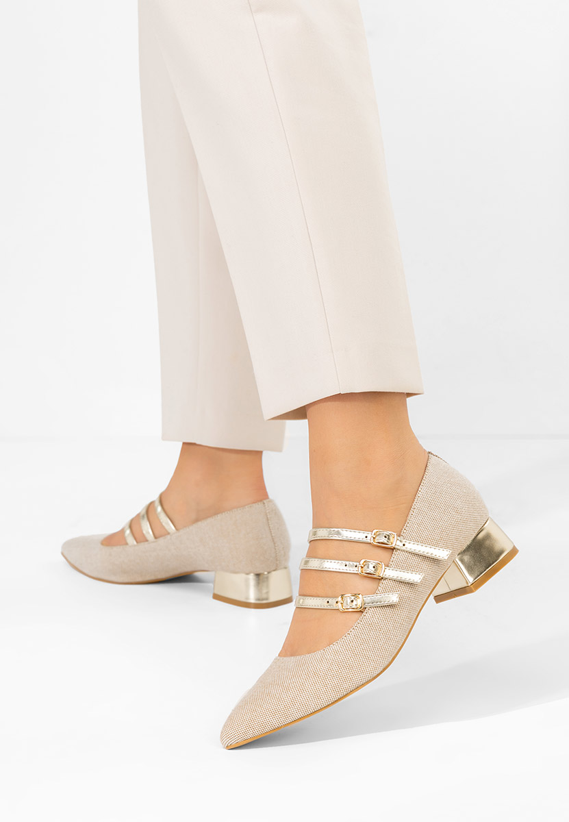 Γόβες με χαμηλό τακούνι Bakea χακι