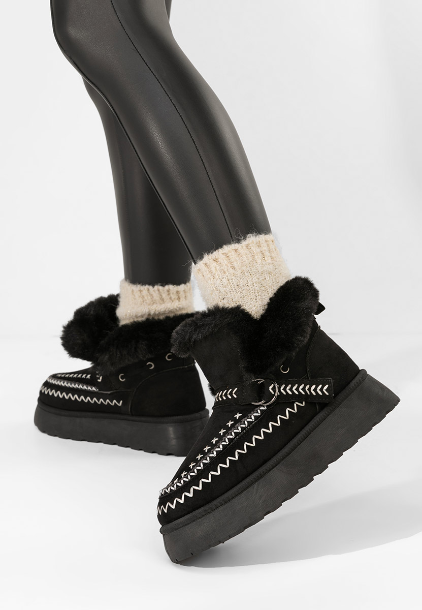 Mποτάκια πλατφόρμα Tavoria Μαύρα