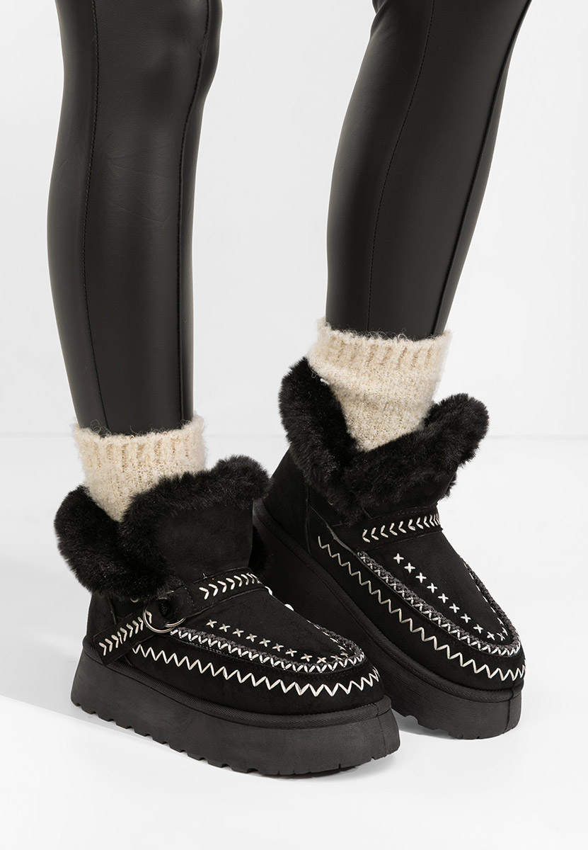 Mποτάκια πλατφόρμα Tavoria Μαύρα