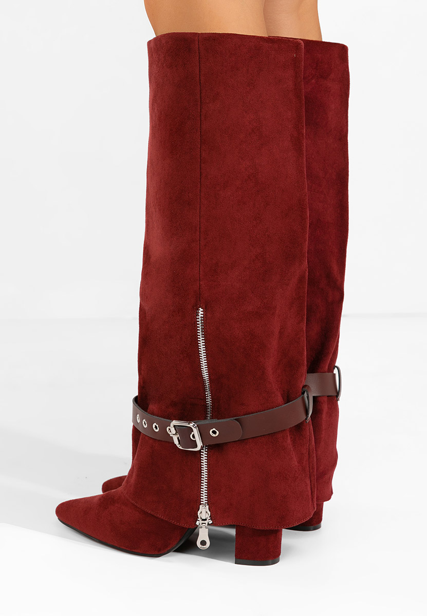 Μπότες με χοντρό τακούνι Scotia μπορντό