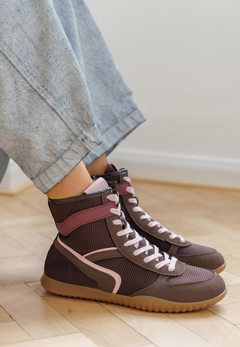 Γυναικεία sneakers αστραγάλο Daine καφε