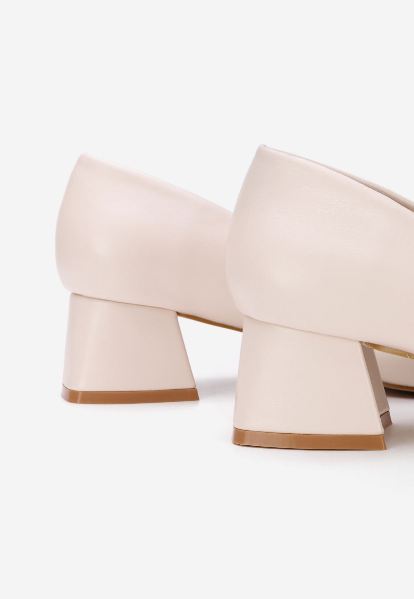 Γόβες με χαμηλό τακούνι Alleva V2 μπεζ