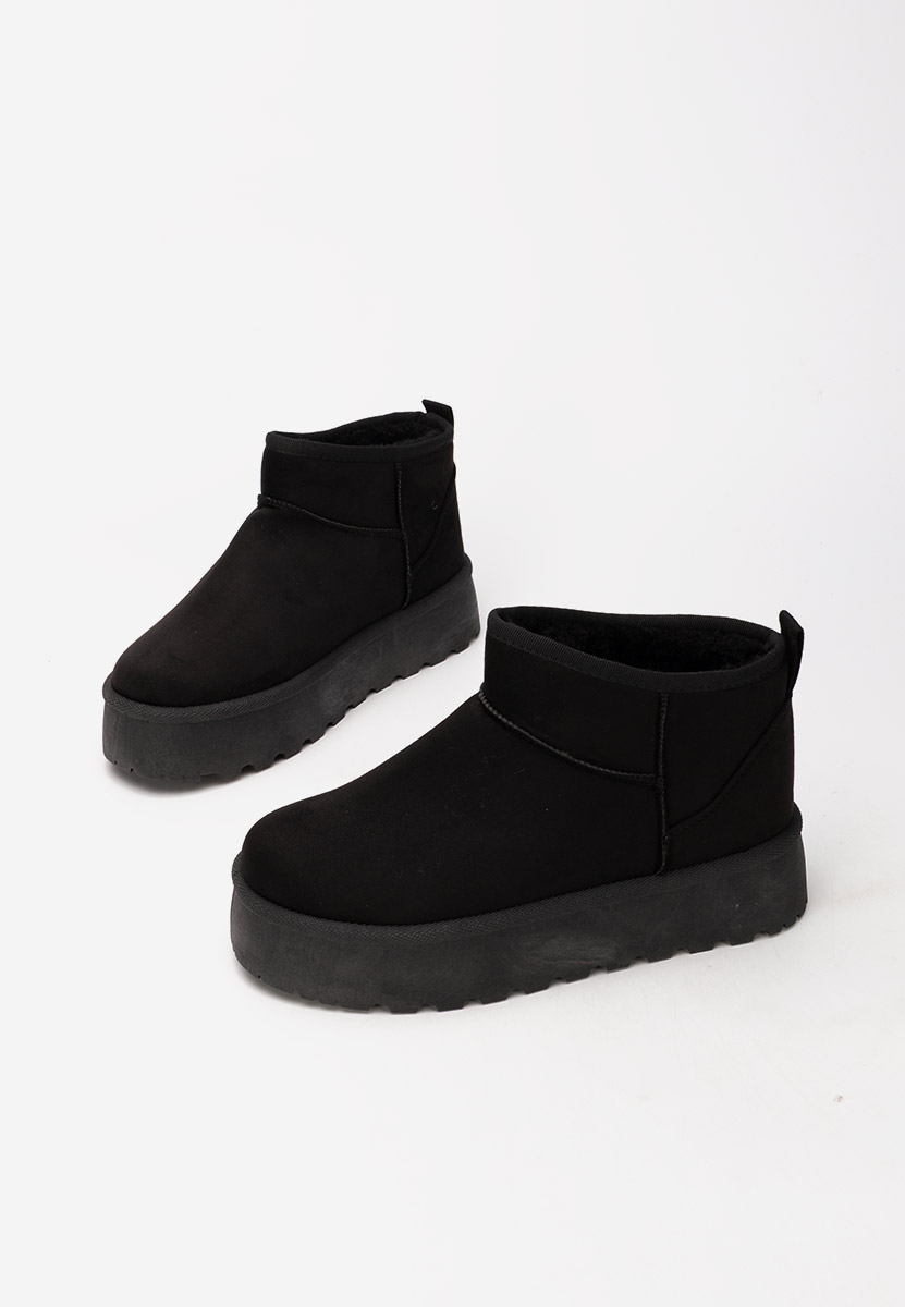 Μπότες τύπου UGG με πλατφόρμα Zenaria Μαύρα