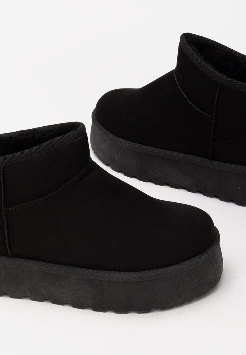Μπότες τύπου UGG με πλατφόρμα Zenaria Μαύρα