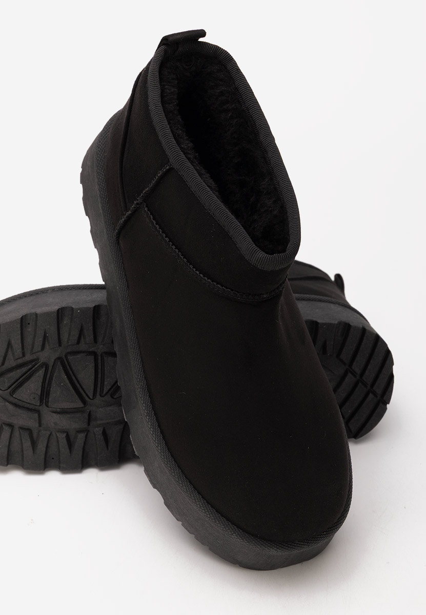 Μπότες τύπου UGG με πλατφόρμα Zenaria Μαύρα