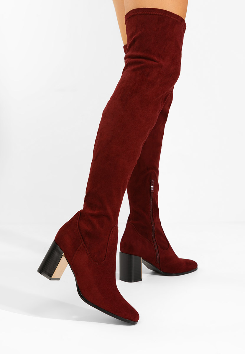 Ψηλές μπότες Jeanne V2 μπορντό