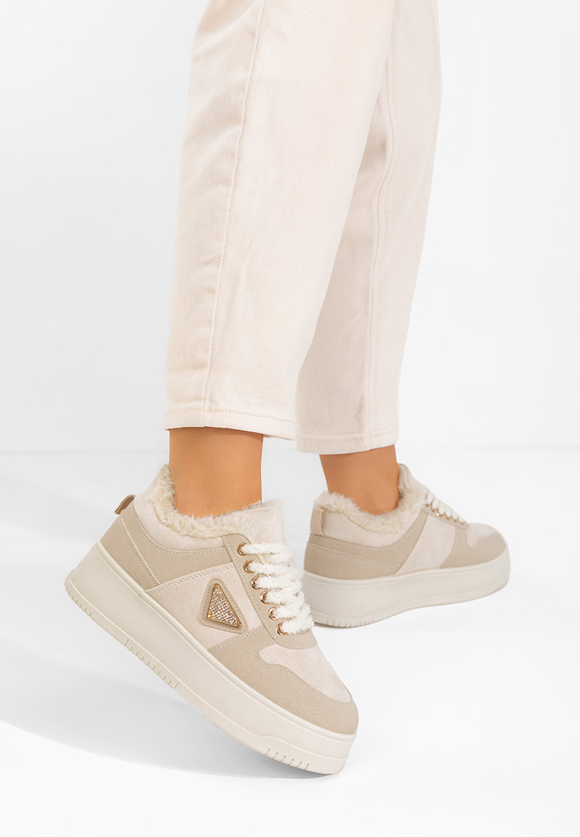 Sneakers με πλατφόρμα Elivra μπεζ