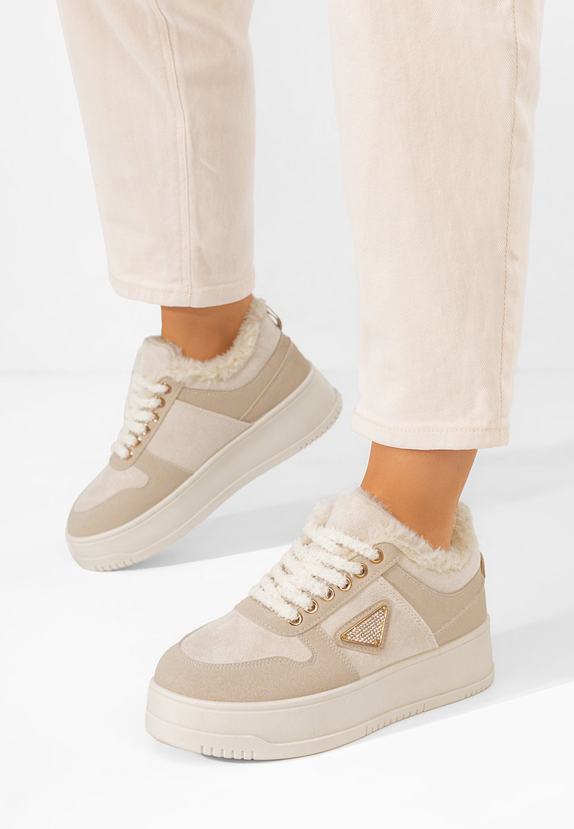 Sneakers με πλατφόρμα Elivra μπεζ