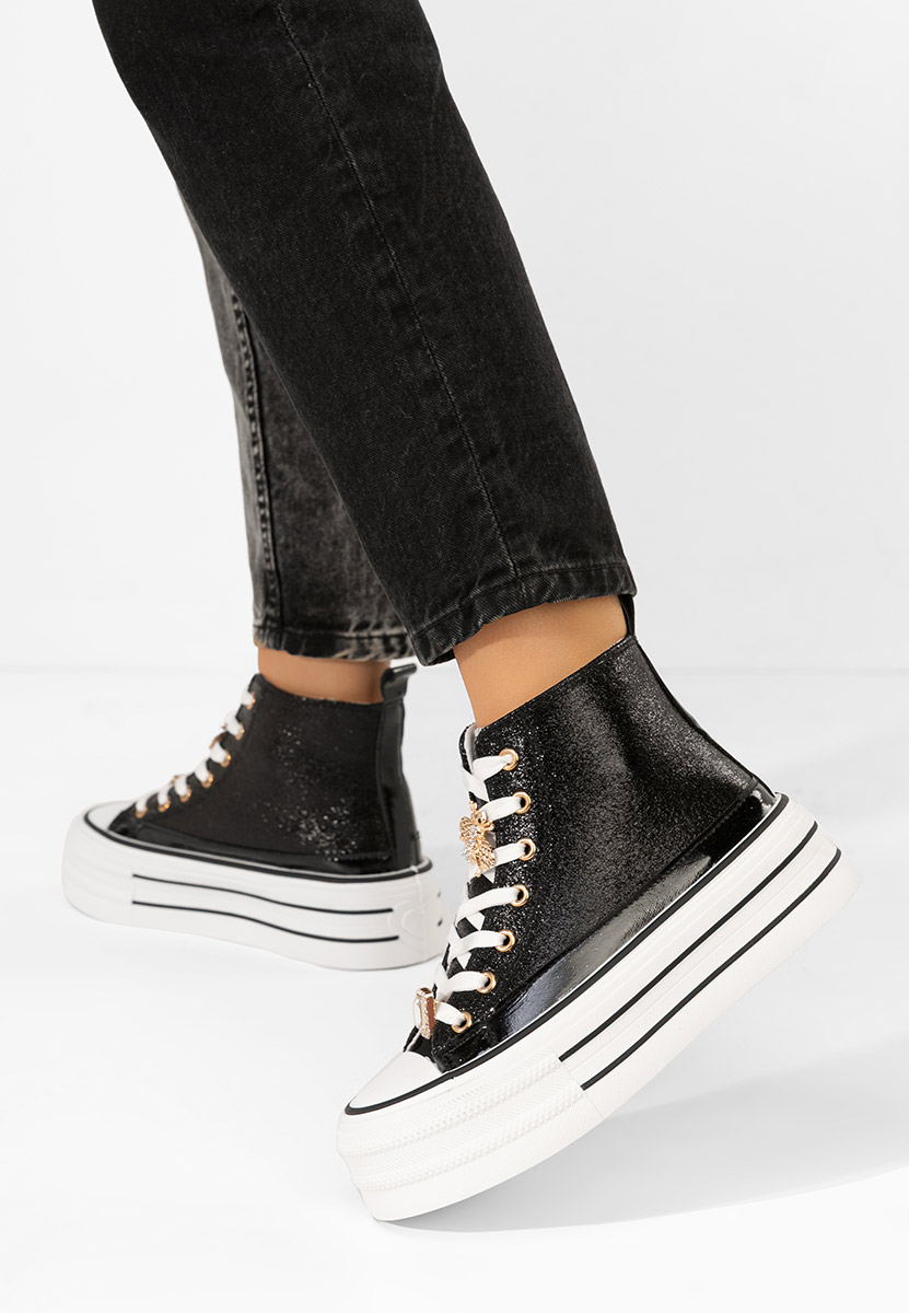 Γυναικεία πανινα πλατφόρμες Trixy μαύρα