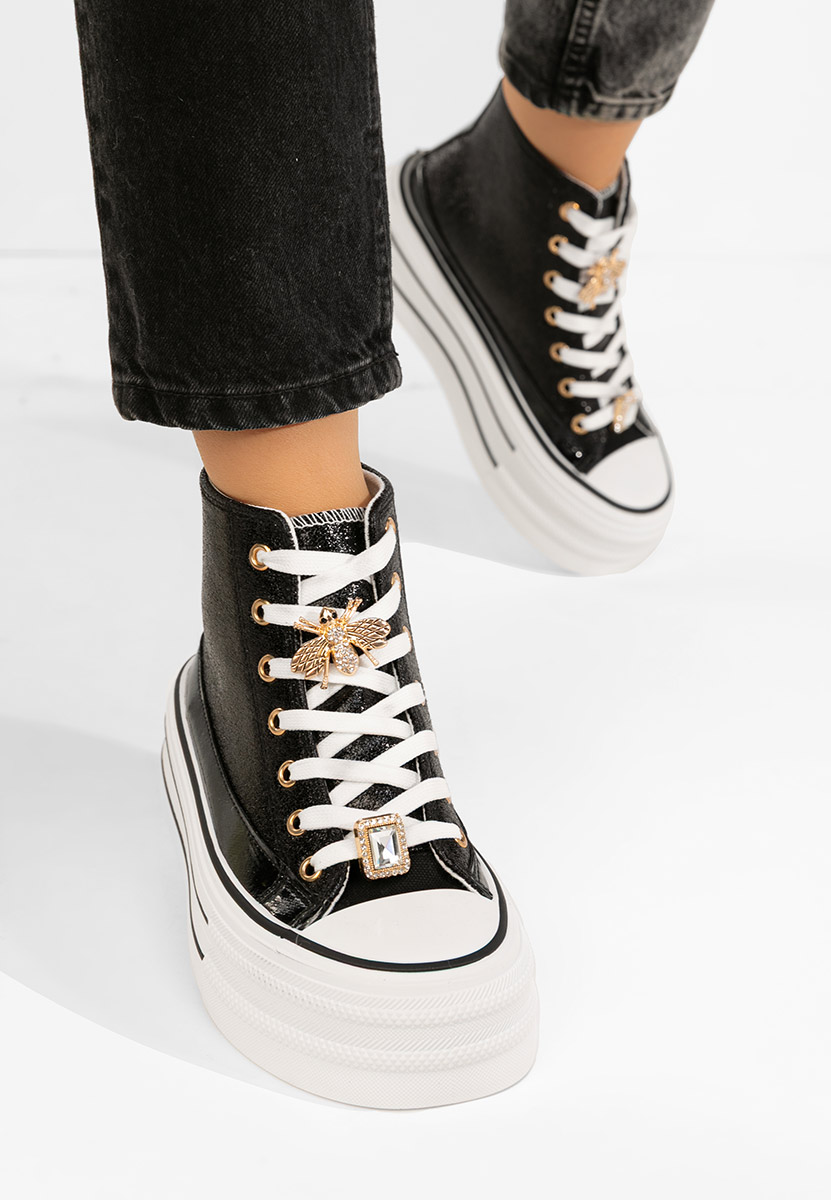 Γυναικεία πανινα πλατφόρμες Trixy μαύρα