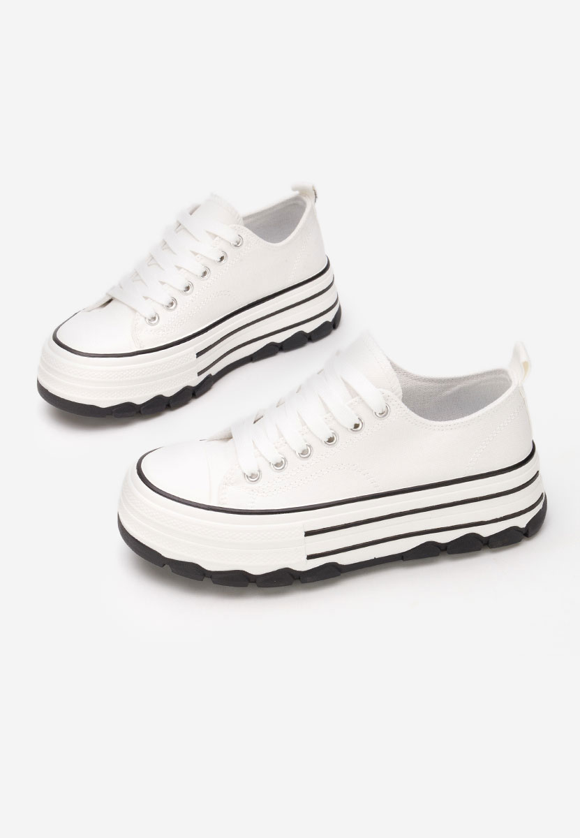 Γυναικεία πανινα πλατφόρμες Zenoria λευκά