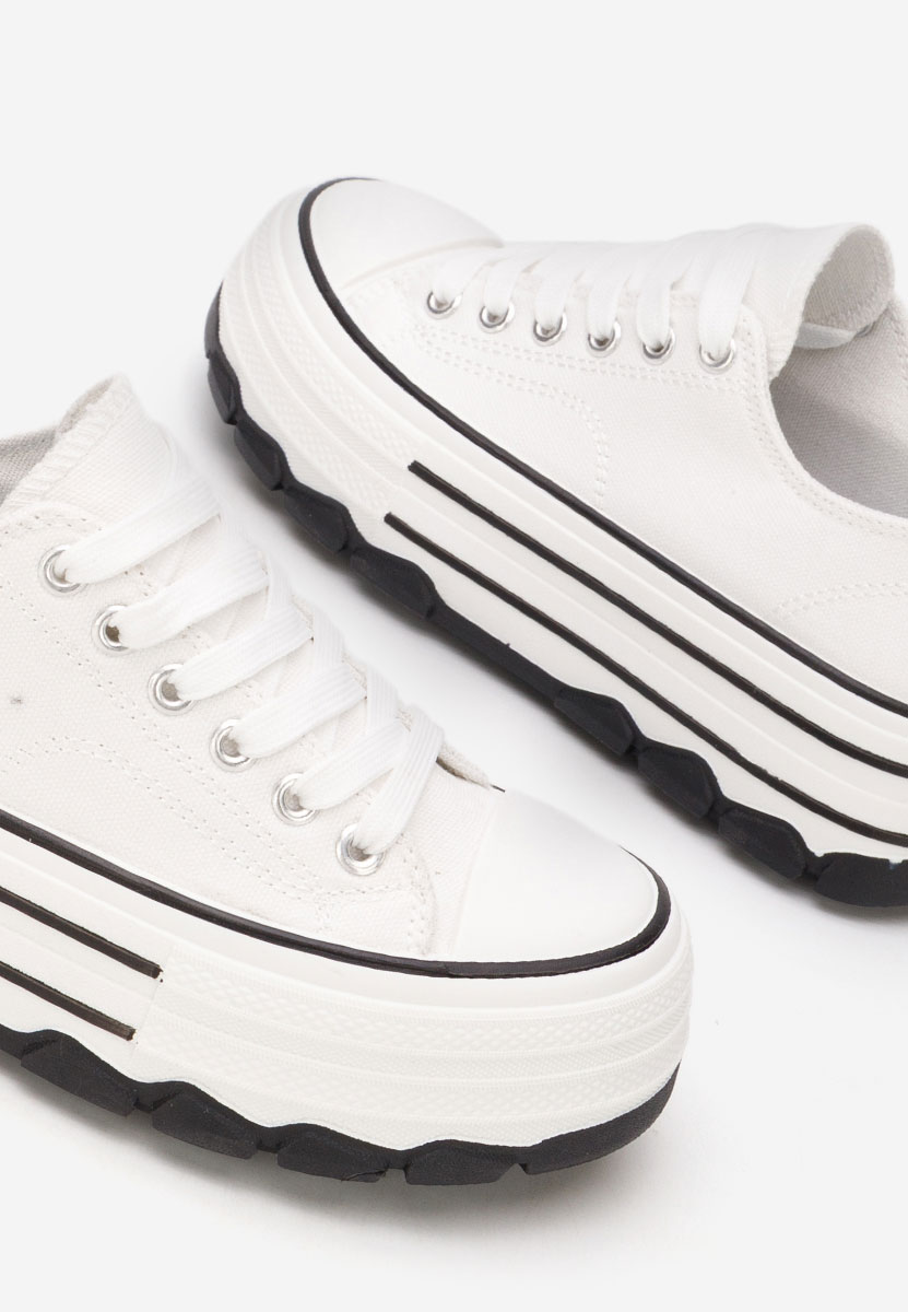 Γυναικεία πανινα πλατφόρμες Zenoria λευκά