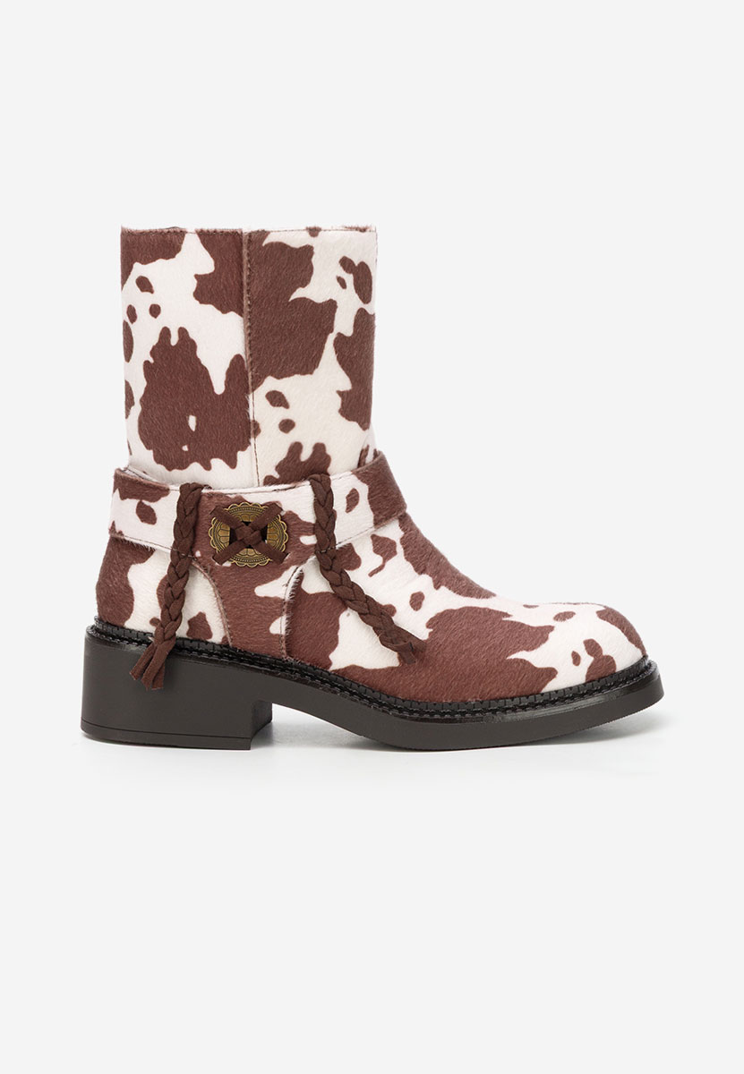 Γυναικεία μποτάκια Alasika animal print