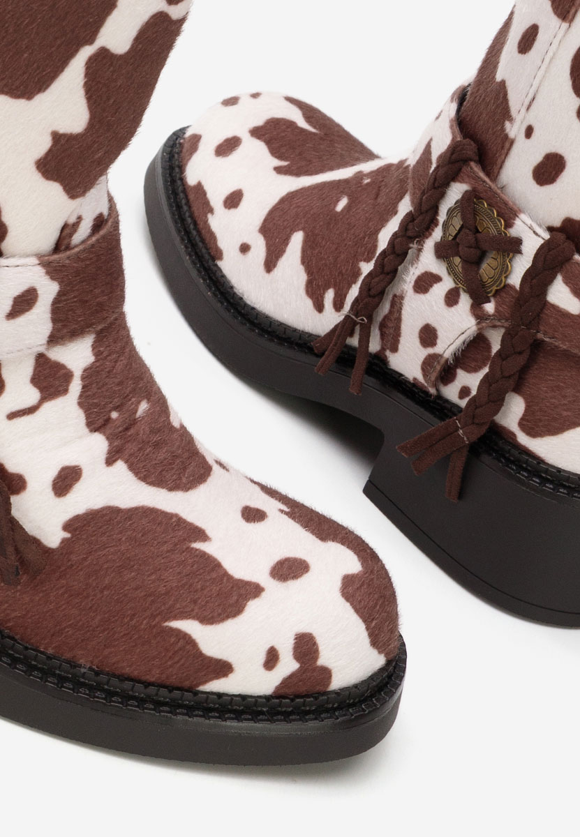 Γυναικεία μποτάκια Alasika animal print