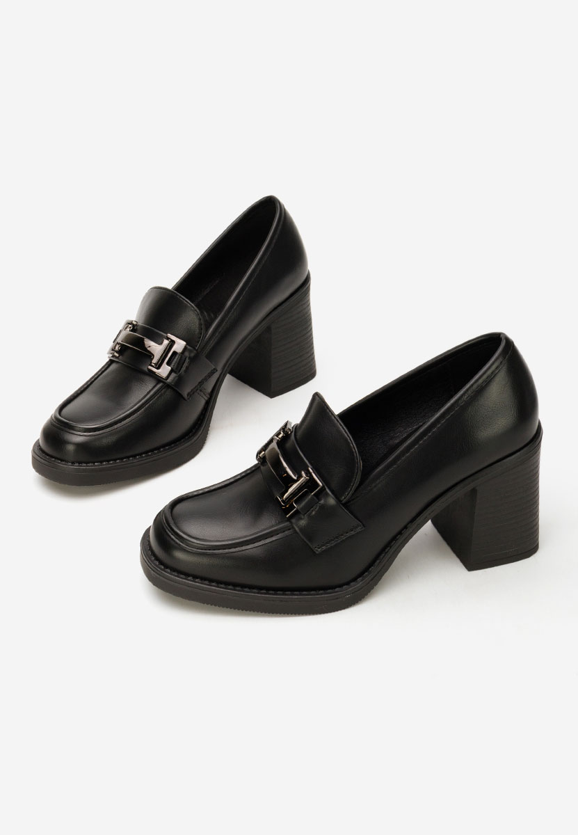 Loafers γυναικεια με τακουνι Sonarida μαύρα Loafers γυναικεια με τακουνι Sonarida μαύρα