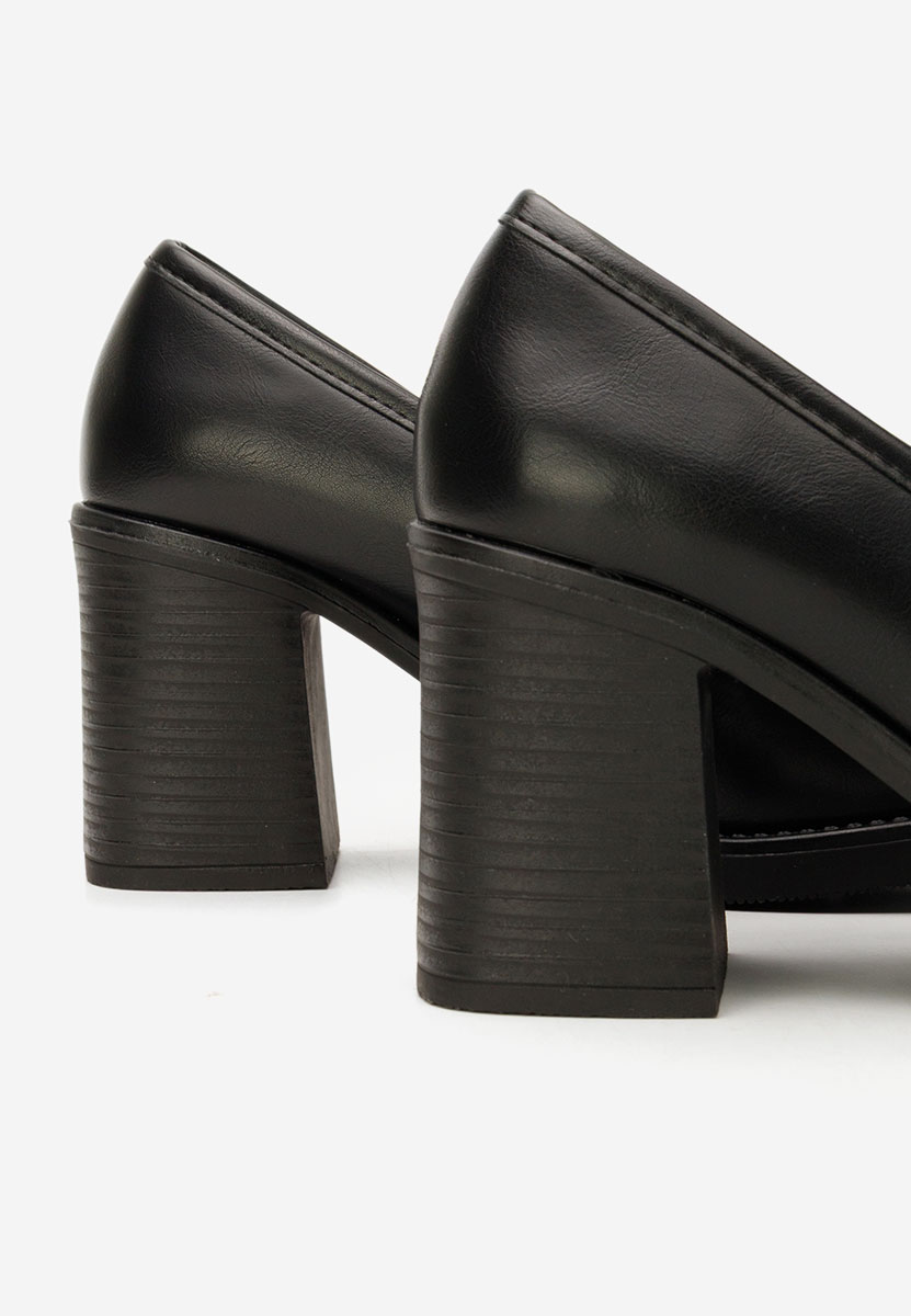Loafers γυναικεια με τακουνι Sonarida μαύρα Loafers γυναικεια με τακουνι Sonarida μαύρα