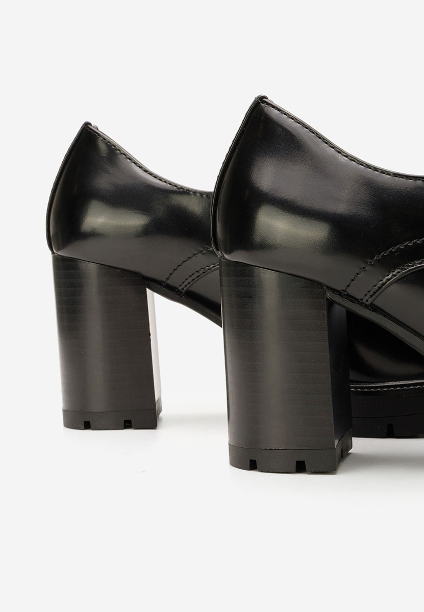 Γόβες με κορδόνια Pluvina μαύρα