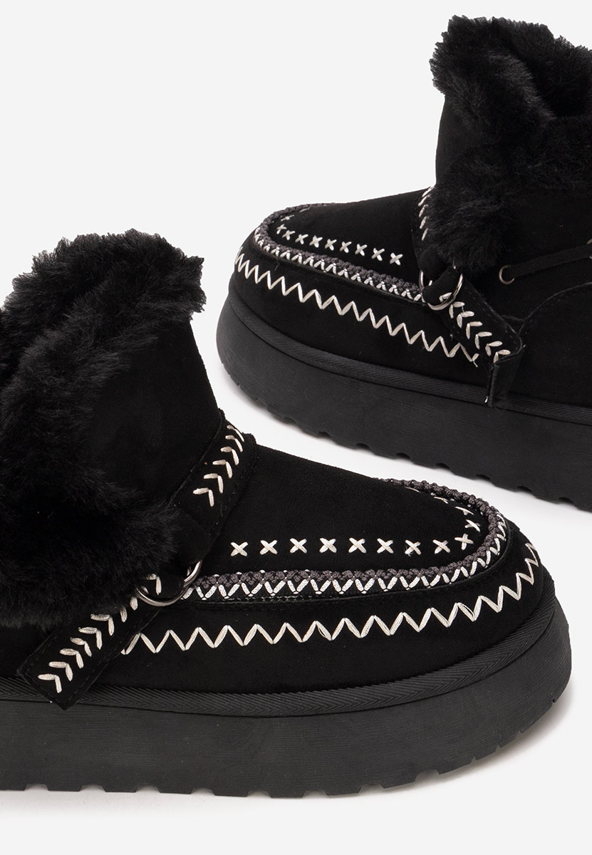 Mποτάκια πλατφόρμα Tavoria Μαύρα