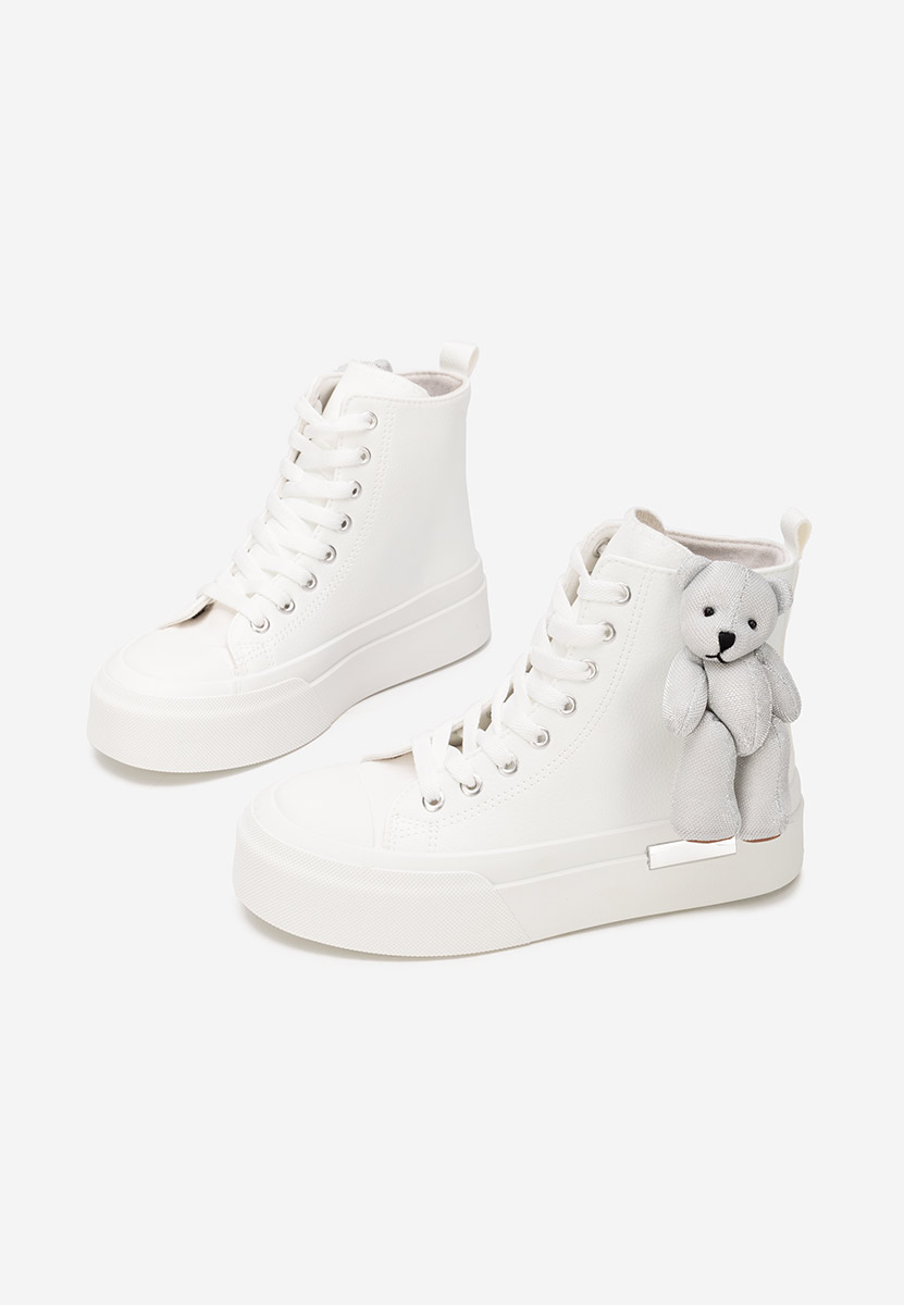 Γυναικεία sneakers αστραγάλο Alisea λευκά
